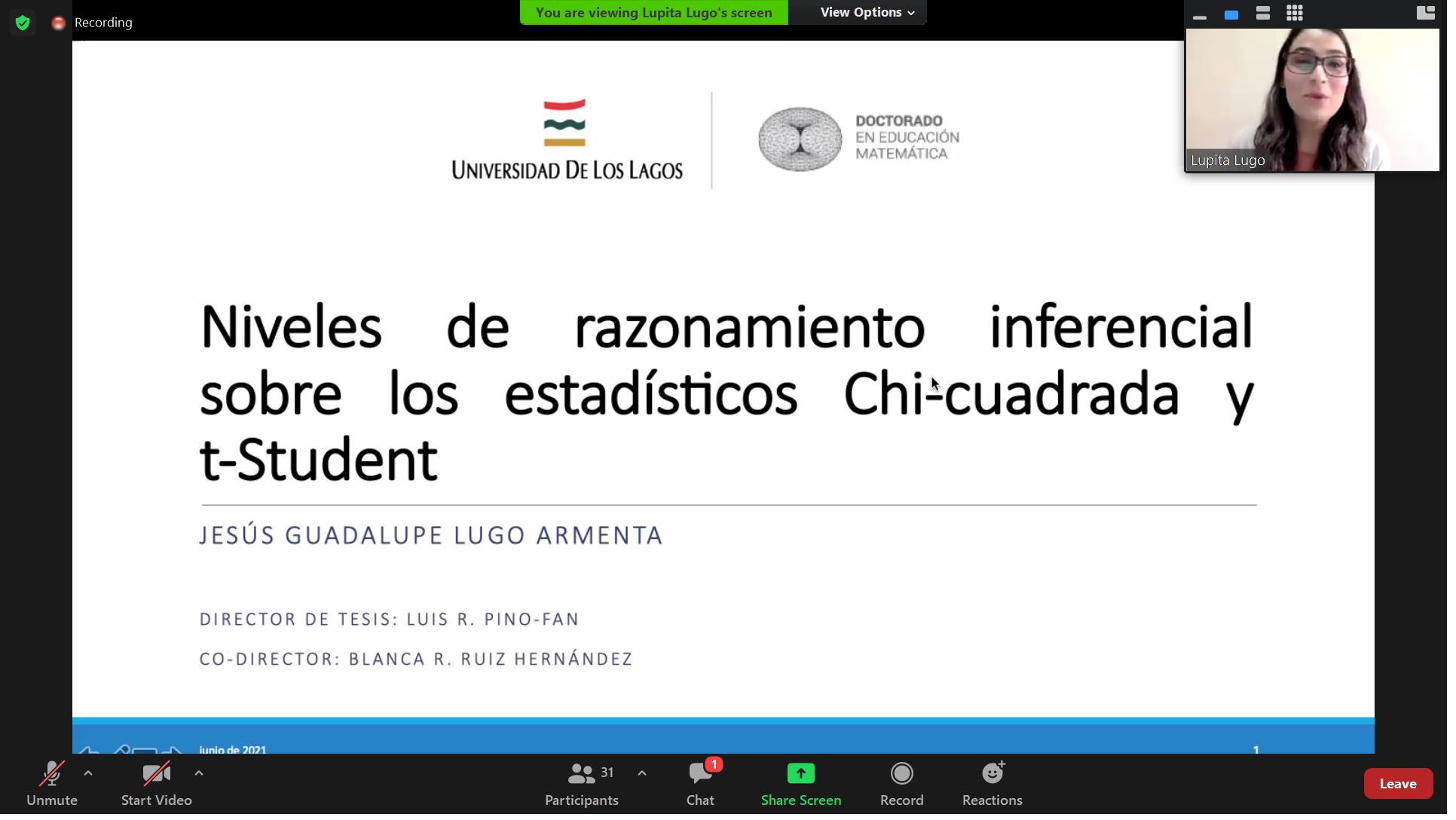 Nueva graduada del Doctorado en Educación Matemática