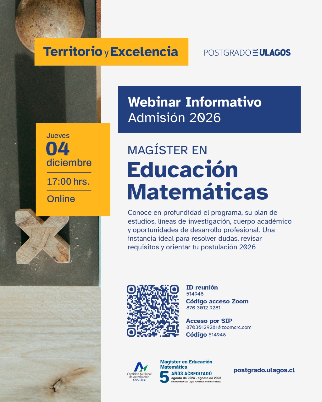 Webinar Informativo – Magíster en Educación Matemáticas