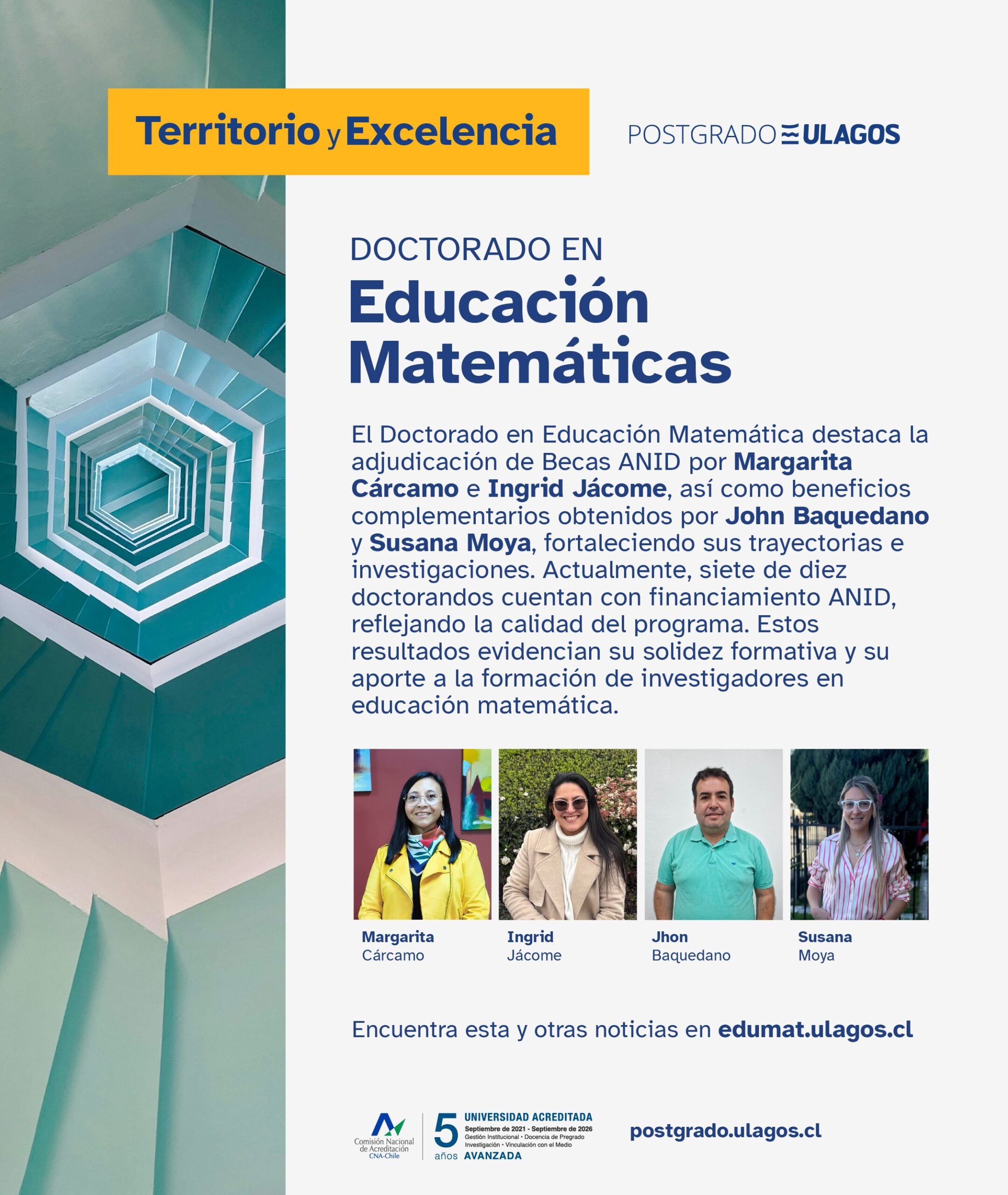 Doctorado en Educación Matemática de la Universidad de Los Lagos suma nuevas adjudicaciones y beneficios ANID